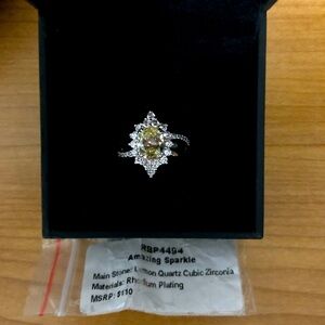 RBP 4494 Bomb Party Amazing Sparkle Lemon Quartz Ring(Size 8)